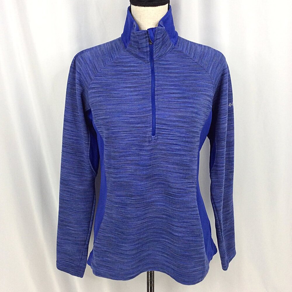 Columbia 1/2 Zip Pullover Sweatshirt Top Womens Size Medium Purple Thumbholes